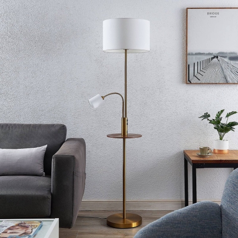 Lindby - Aovan Vloerlamp w/USB Bronze