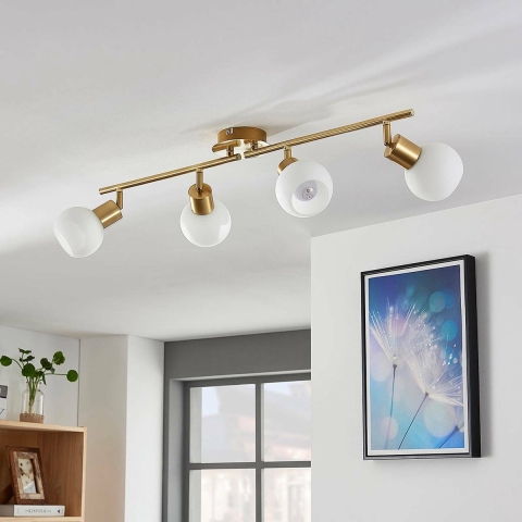 Lindby - Eleina 4 Plafondlamp Brass