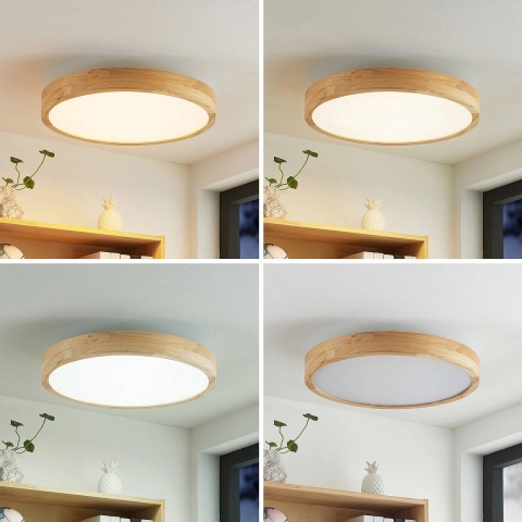 Lindby - Lanira LED Plafondlamp Ø50 Wood