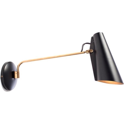 Northern - Birdy Wandlamp Zwart/Geelkoper