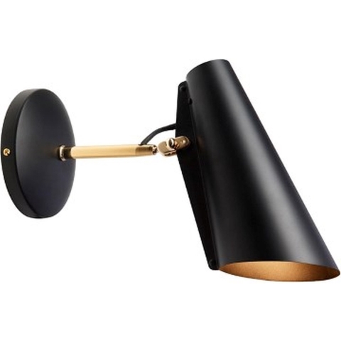 Northern - Birdy Wandlamp Kort Zwart/Geelkoper