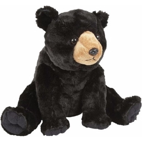 Ravensden pluche knuffeldier Beer - zwart - 30 cm - teddyberen -