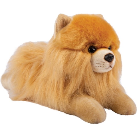 Pluche knuffel dier Pomeranian/dwergkeeshond - 30 cm - blond -