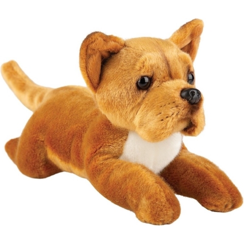 Knuffel Staffordshire bull terrier hond - bruin - 30 cm - pluche - knuffelhond -