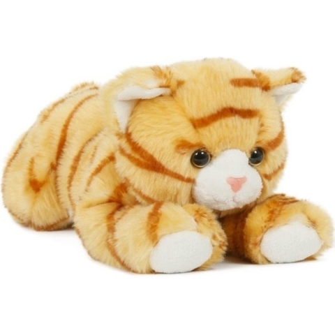 Knuffel kat of poes - oranje - dieren knuffels - pluche - 25 cm -