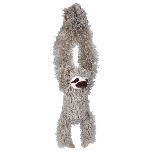 Wild Republic Pluche - hangende luie luiaard knuffel - grijs - 40 cm - knuffeldieren - bosdieren -