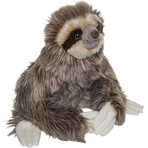 Nature Planet pluche knuffel Luiaard - 30 cm - bruin - knuffeldieren - voor kinderen -