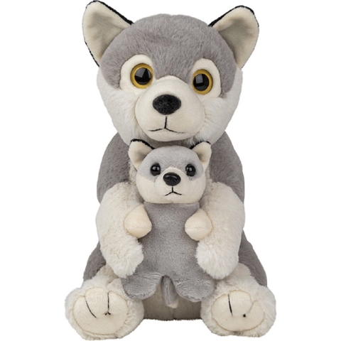 Pluche familie Wolven knuffels van 22 cm -