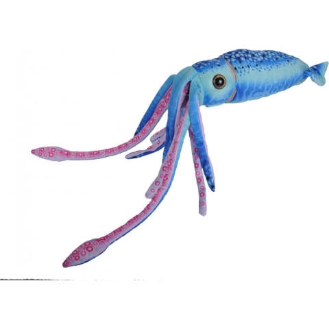 Wild Republic Pluche octopus/inktvis knuffel - blauw - 38 cm - zeedieren knuffeldier -