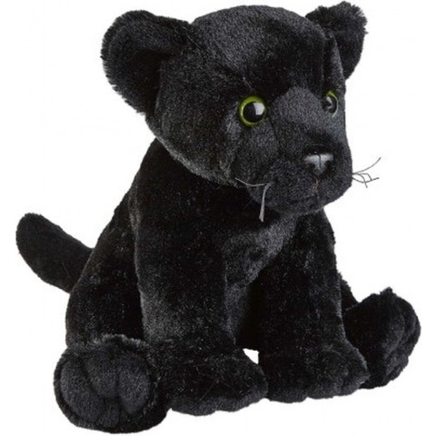 Pluche zwarte panter knuffel - 30 cm - Wilde dieren knuffels - Speelgoed voor kinderen -