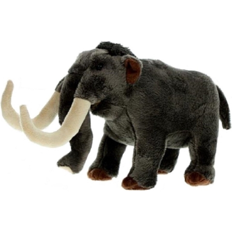 Pluche grijze mammoet knuffel 33 cm speelgoed -