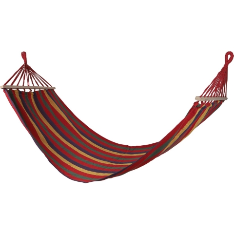 Hangmat Beach Vibes - multi kleurenmix - 200 x 80 cm - met houten/touwen frame -