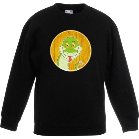 Sweater slang zwart kinderen 9-11 jaar (134/146) -
