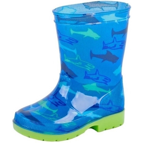 Blauwe kinder regenlaarzen met haaien 33 -