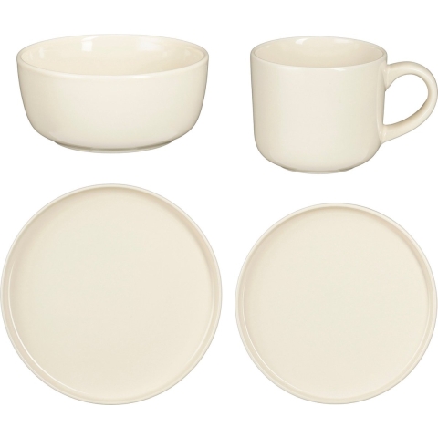 Mica Decorations Ozzu Serviesset 4 Persoons - Steengoed - Off-white