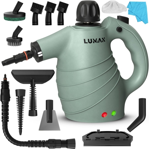 LUMAN Stoomreiniger– 16-in-1, Incl. Accessoires – 1050 W – 450 ml – Groen