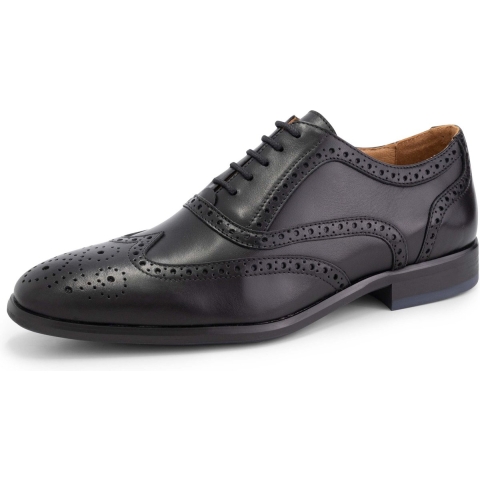 DenBroeck State St. Nette lage Heren Veterschoenen - Broques - Zwart leer - Maat 43