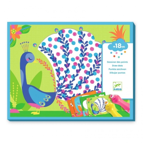 Djeco Creatieve Speelset - Tekenen met Stippen - Djeco - OneSize - Creatieve Speelset