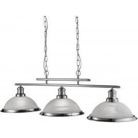 Searchlight Bistro - Hanglamp - 100 X 28 X 82 Cm - Satijn Zilver