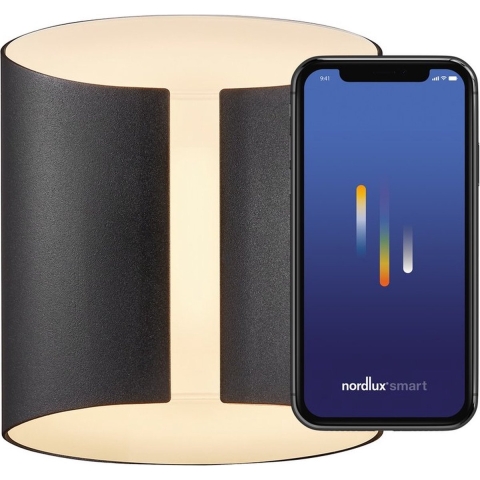 Nordlux Smart Grip - Wandverlichting - Slimme Verlichting - 9,7 X 15 X 18 Cm - 9W LED Incl. - IP54 - Zwart
