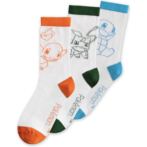 Pokémon - Starters Crew Socks (3Pack)