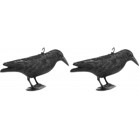Vogelverschrikker/horror decoratie kraai/raaf - 4x - zwart - 36 cm - plastic -