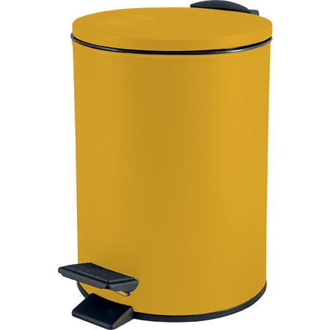 Pedaalemmer Cannes - safraan geel - 3 liter - metaal - 17x25 cm - soft-close -