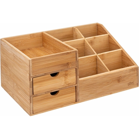 Sieraden/make-up organizer - bamboe - rechthoek - 33 x 15 x 20 cm - organizers -