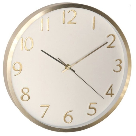 Gerimport Wandklok Claudio - goudkleurig - metaal - D30 cm - klok -