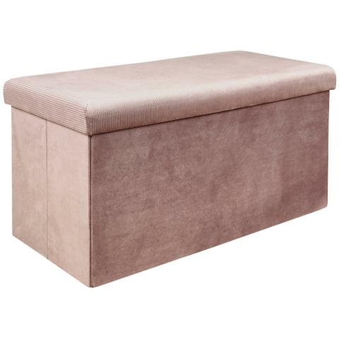 Hocker/poef opvouwbaar - oud roze - Velvet - polyester/MDF - 76 x 38 cm -