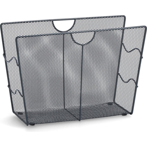 Tijdschriftenrek/tijdschriftenhouder - zwart - 39 x 27 cm - metaal -