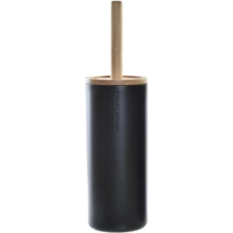 WC/Toiletborstel in houder keramiek zwart 38 x 10 cm -