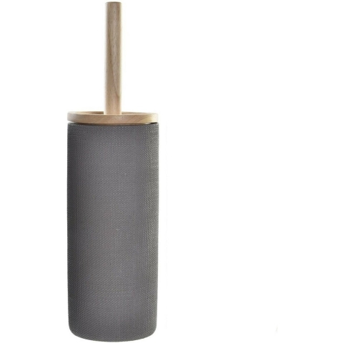 WC/Toiletborstel in houder polystone grijs 38 x 10 cm -