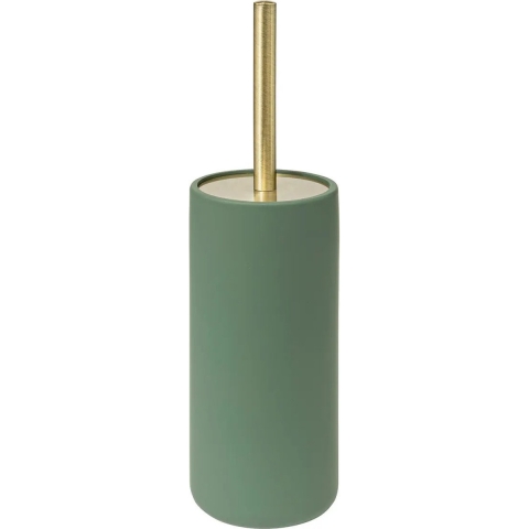 Toiletborstel Savona in houder - kunststeen - ficus groen - 10 x 35 cm -