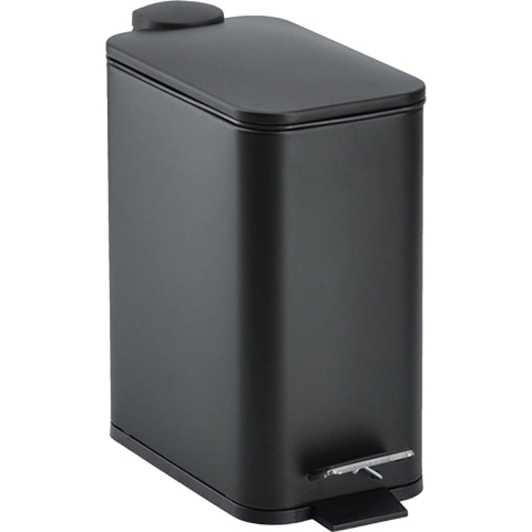 Prullenbak/pedaalemmer - metaal/kunststof - 5L - zwart - soft close - 29 x 14 cm -