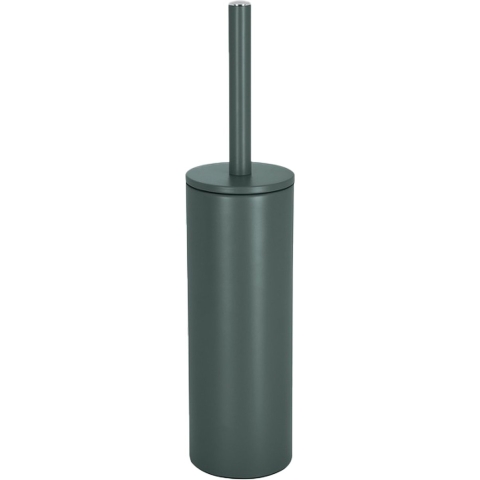 Luxe Toiletborstel in houder Cannes - donkergroen - metaal - 40 x 9 cm - met binnenbak -