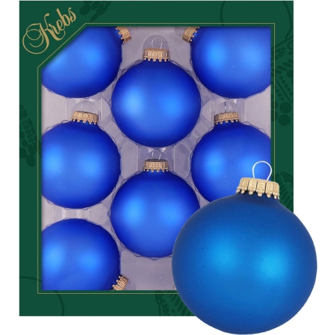 Kerstballen - 16x stuks - velvet blauw - glas - 7 cm - mat - kerstversiering -