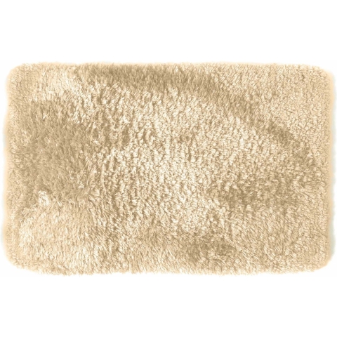 Spirella badkamer vloer kleedje/badmat tapijt - hoogpolig en luxe uitvoering - beige - 40 x 60 -