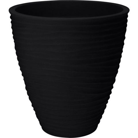 Plantenpot/bloempot Dunes - Tuin - stevig kunststof - antraciet - D40 x H42 cm -