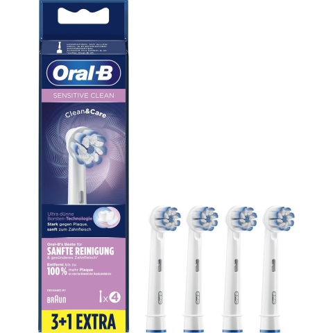 Oral-B Sensitive Clean Opzetborstel, Verpakking Van 4 Stuks