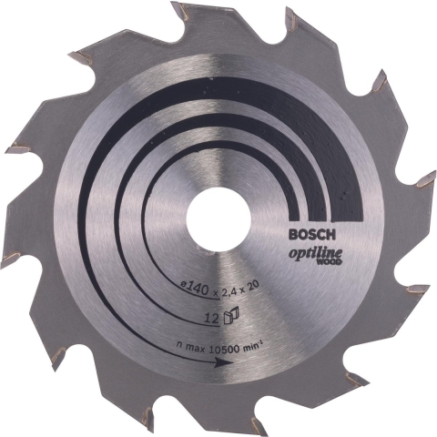 Bosch Accessoires Cirkelzaagblad Optiline Wood 140 x 20/12,7 x 2,4 mm, 12 1st - 2608641168