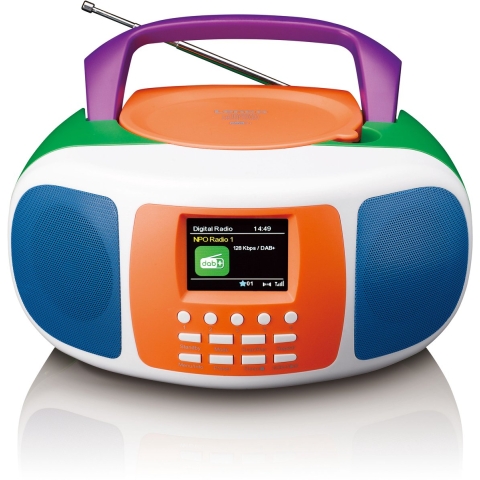 LENCO SCD-861KIDS - Draagbare DAB+/FM radio met Bluetooth®, CD-speler en groot LCD kleurendisplay - Vrolijke kleuren voor kinderen