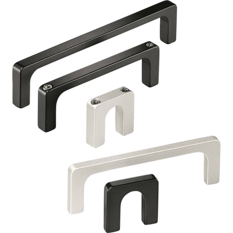 Rohde R3-12.120.04 Profielhandgreep Voor cilinderschroeven Zwart (l x b x h) 132 x 12 x 40 mm 1 stuk(s)
