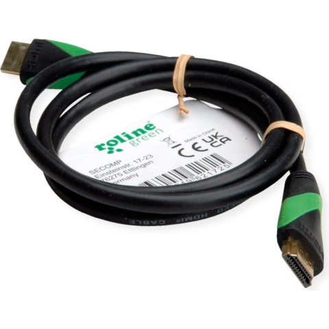 Roline green 11.44.6011 HDMI-kabel HDMI Aansluitkabel HDMI-A-stekker, HDMI-A-stekker 2.00 m Zwart 8K UHD, Halogeenvrij, TPE-mantel