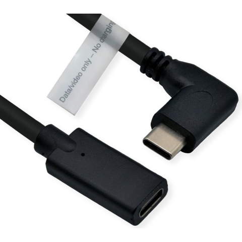 ROLINE Type C Video Kabel, USB-C (DP Alt Mode) Extension Kabel C-C, M/F, zwart, 2 m