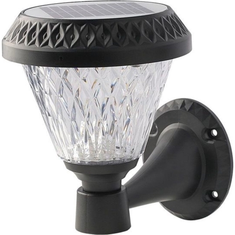 V-TAC VT-969 Wandlamp op zonne-energie - IP44 - Zwart - 0.8W- 75 Lumen - 3 In 1