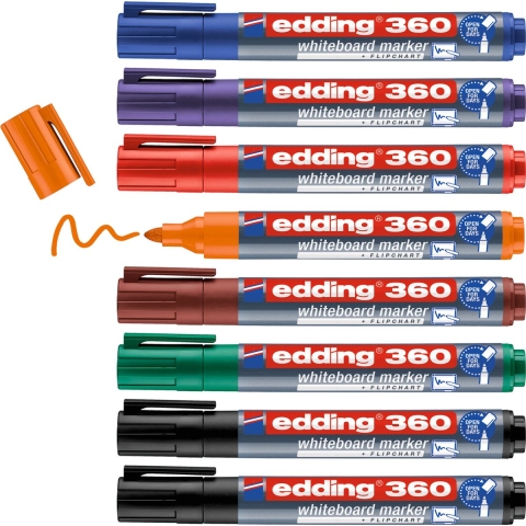 Edding 360 4-360-8-S2999 Whiteboardmarker Diverse kleuren 8 stuk(s)