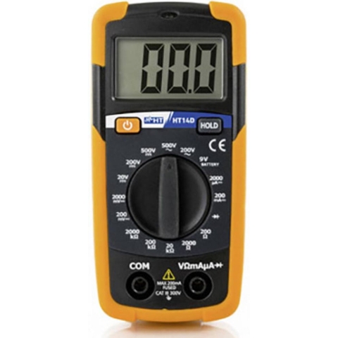 HT Instruments HT14D Multimeter Digitaal CAT II 600 V, CAT III 300 V Weergave (counts): 2000