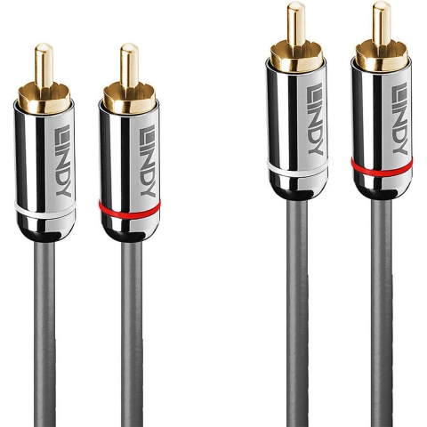 LINDY 35347 RCA Audio Aansluitkabel [2x Cinch-stekker - 2x Cinch-stekker] 3 m Antraciet
