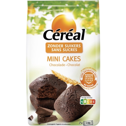 3x Céréal Mini Cakes Chocolade 196 gr